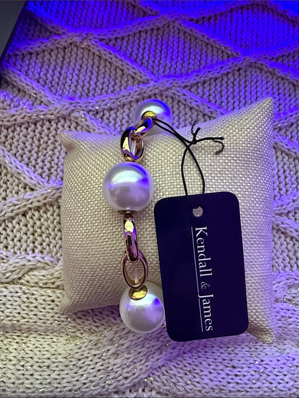 Kendall James Gold-Tone Bracelet with White Pearls